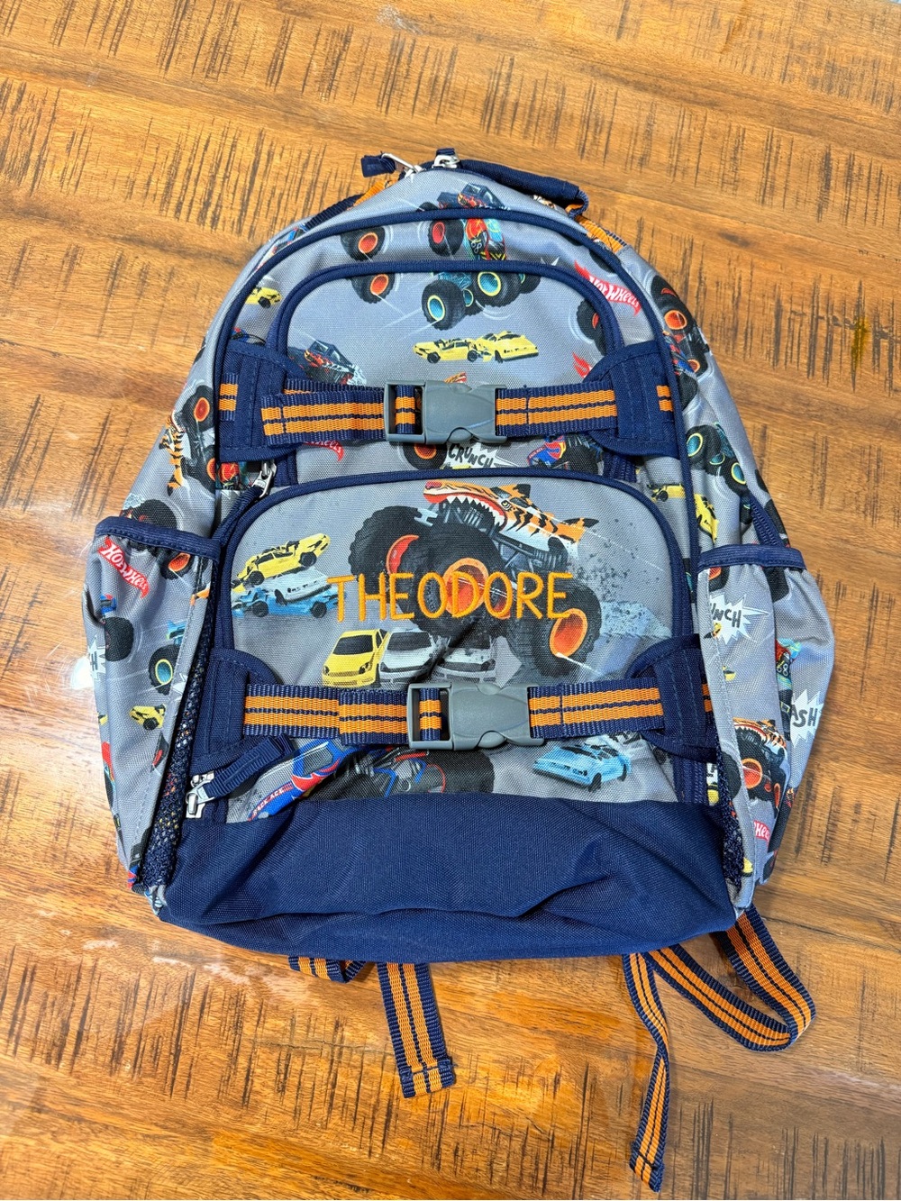 NWOT Pottery Barn Kids Hot Wheels Monster Truck Backpack XL